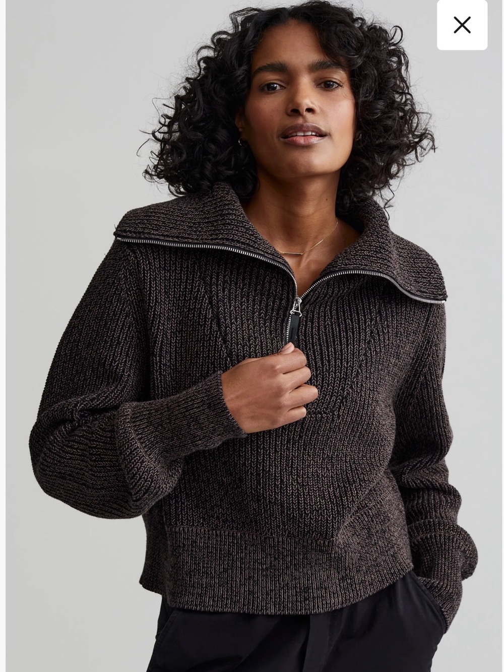Varley Mentone Half Zip Knit Pullover Sweater Size S Oversized